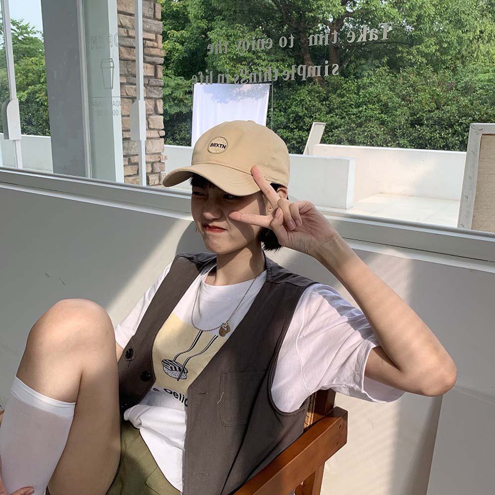 Nón lưỡi trai họa tiết thêu chữ phong cách hiphop Hàn Quốc thời trang dành cho nam và nữ