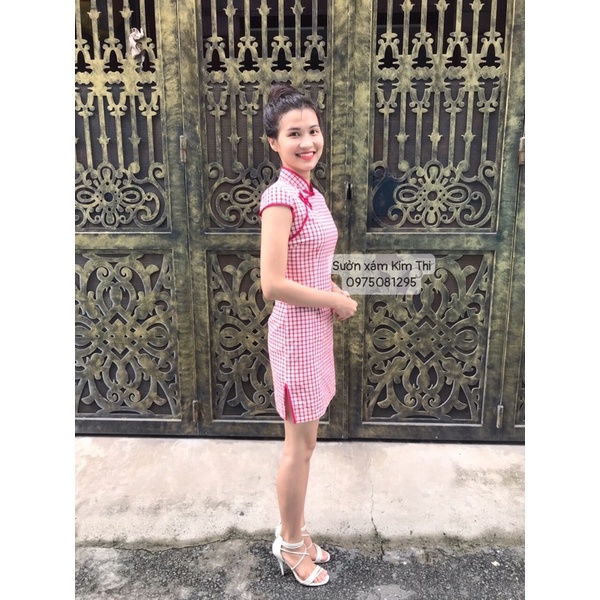 sườn xám caro đỏ sườn xám si tuyển chọn trên live