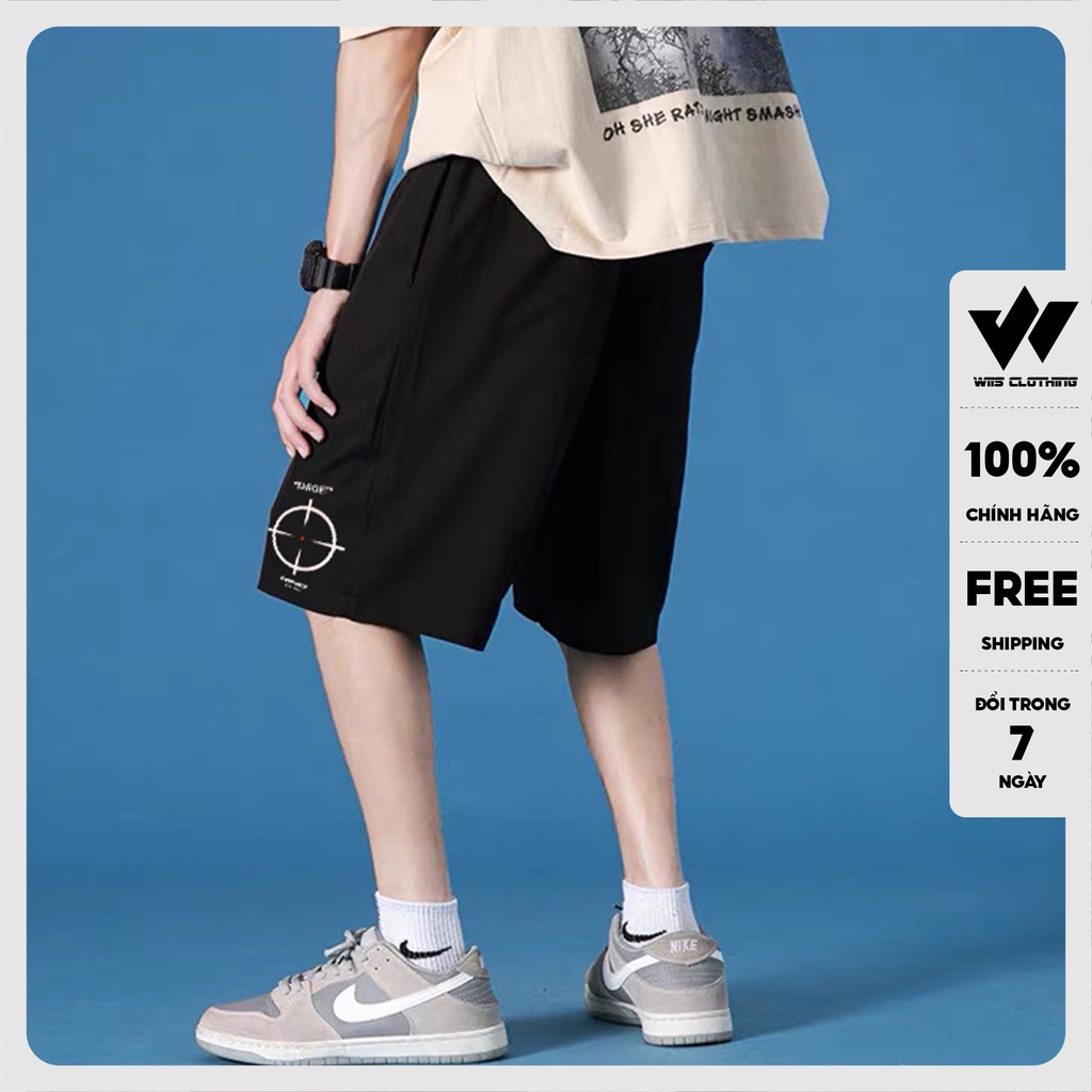Quần short thun nam ống rộng WIIS unisex TARGET quần đùi lửng thời trang nam nữ ulzzang