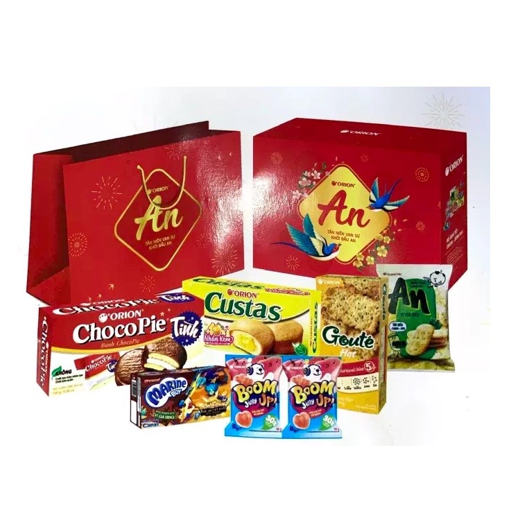 HỘP QUÀ TẾT ORION AN 2021 693.7G/ 976.7G- TẾT 2022 KÈM TÚI GIẤY | BigBuy360 - bigbuy360.vn