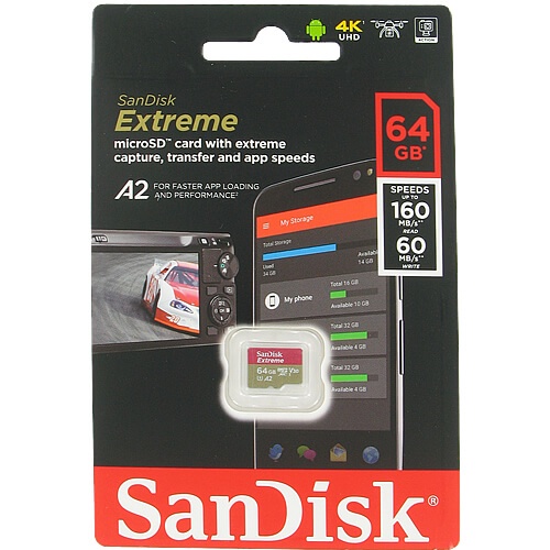 Thẻ nhớ MicroSDXC SanDisk Extreme 64GB A2 ~ 170MB/s - Bảo hành 5 năm