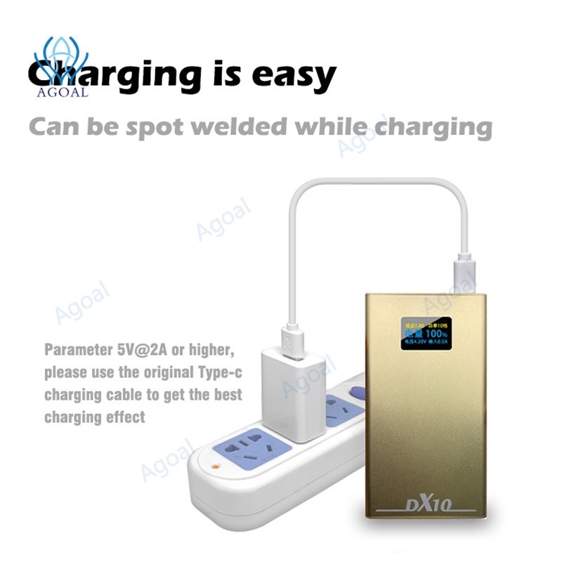 Bộ Máy Hàn Dx10 10600mAH Màn Hình LED 0.2mm Niken Chuyên Dụng Cho Gói 18650