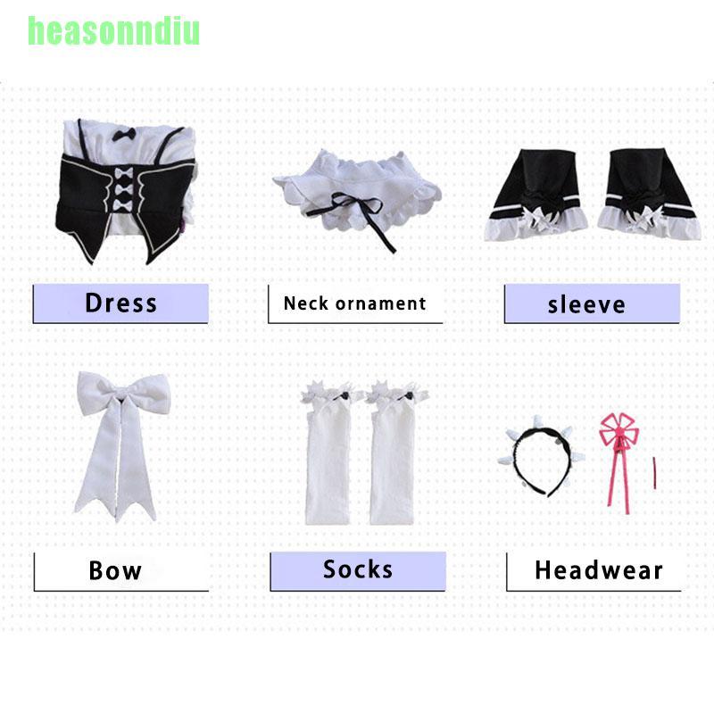Set Trang Phục Cosplay Nhân Vật Ram / Rem Cao Cấp Cho Nữ