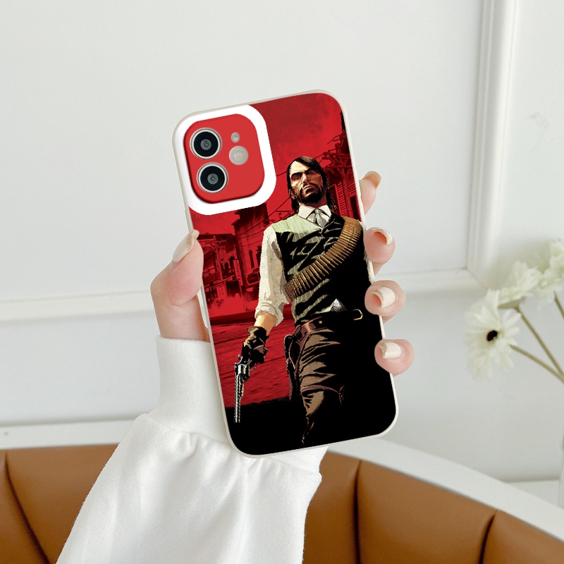 Ốp điện thoại iphone họa tiết game Red Dead Redemption ốp vuông iphone 6 7Plus 8Plus X XSMax 11 Pro Max 12 13 promax