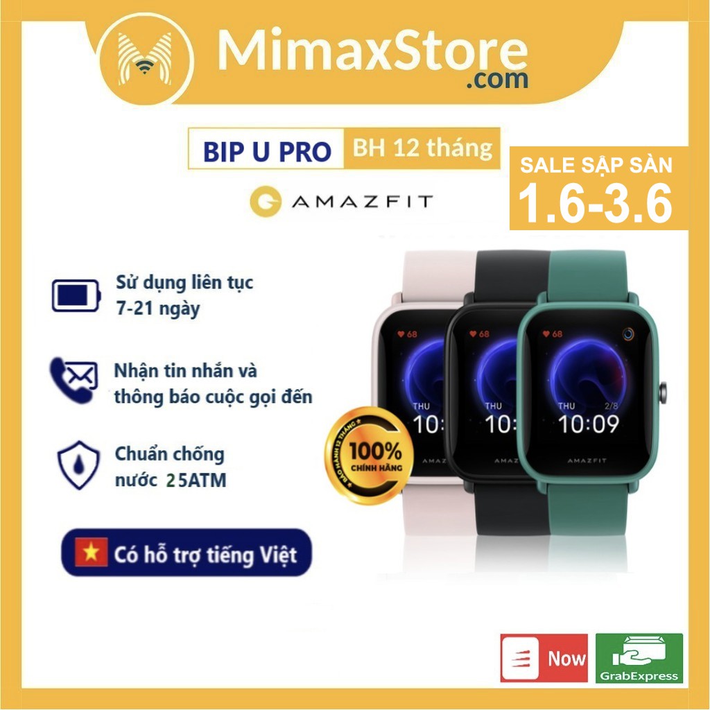 Đồng Hồ Thông Minh Amazfit Bip U Pro | Bản Quốc Tế | Hàng Chính Hãng | Phân Phối Bởi DIGIWORLD