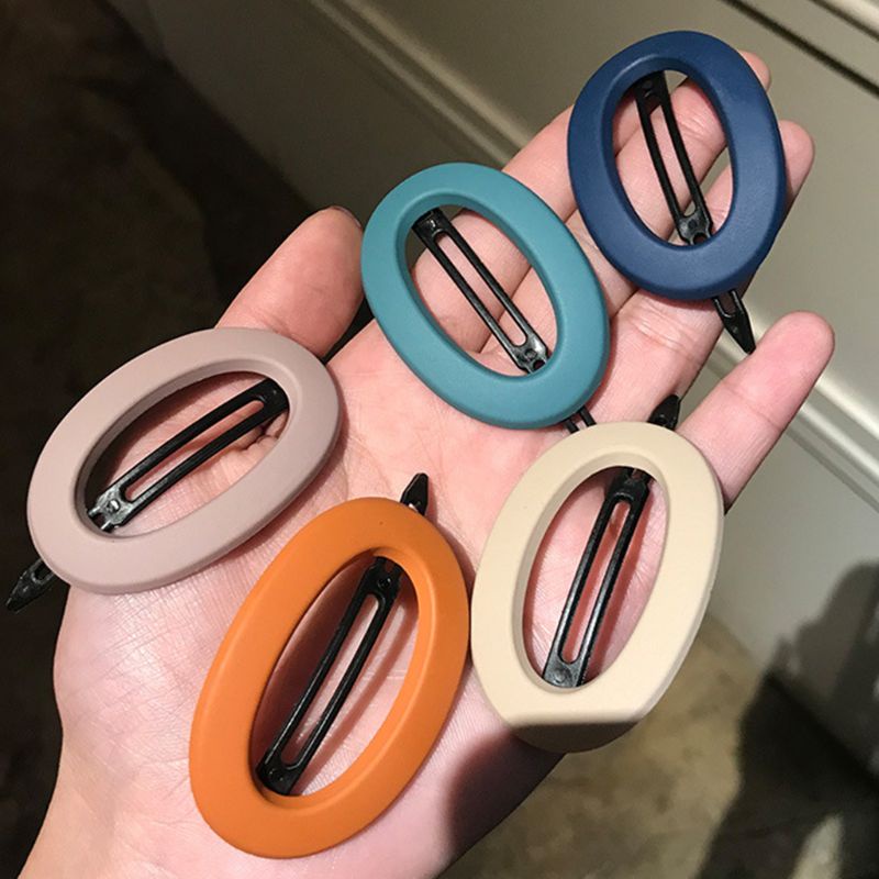 Kẹp Tóc Bằng Acrylic Màu Trơn Họa Tiết Hình Học Độc Đáo Thời Trang