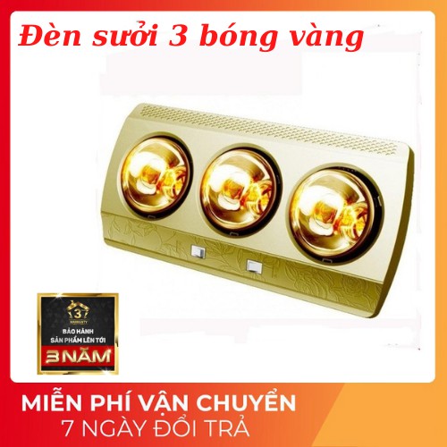 [Bảo hành 3 năm] Đèn sưởi 3 bóng vàng sang trọng ấm áp màu đông