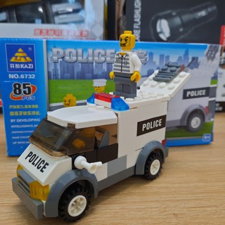 Đồ chơi lắp ghép mô hình ô tô cảnh sát gồm 85 chi tiết bằng nhựa ABS cao cấp
