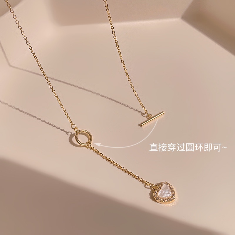 Dây chuyền thép titan mặt hình trái tim thiết kế mới 2022 phong cách đơn giản