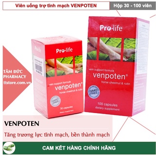 VENPOTEN [Hộp 30 - 100 viên] - Viên uống hỗ trợ giãn tĩnh mạch tay, chân, giúp làm bền thành mạch