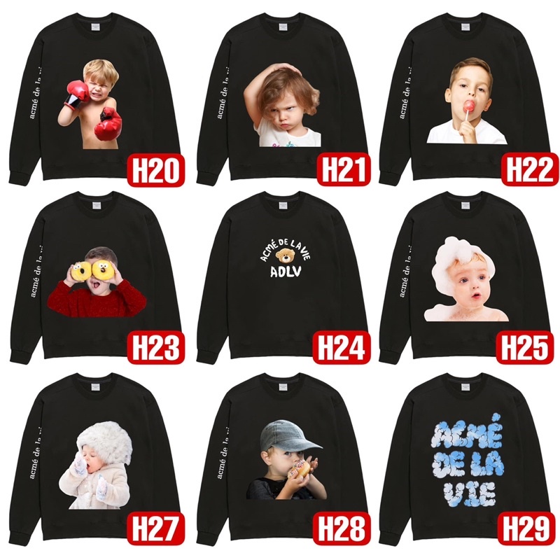 Áo Nỉ Sweater ADLV Cổ Tròn Dáng Rộng In Họa Tiết Thời Trang Full Tag Mác
