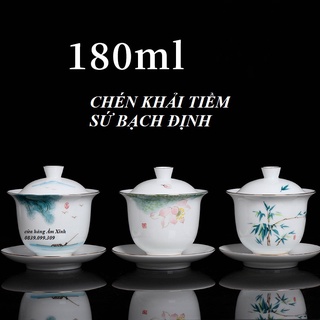 Mua Chén Khải Tiềm bằng sứ trắng Bạch Định thấu quang 180 ml