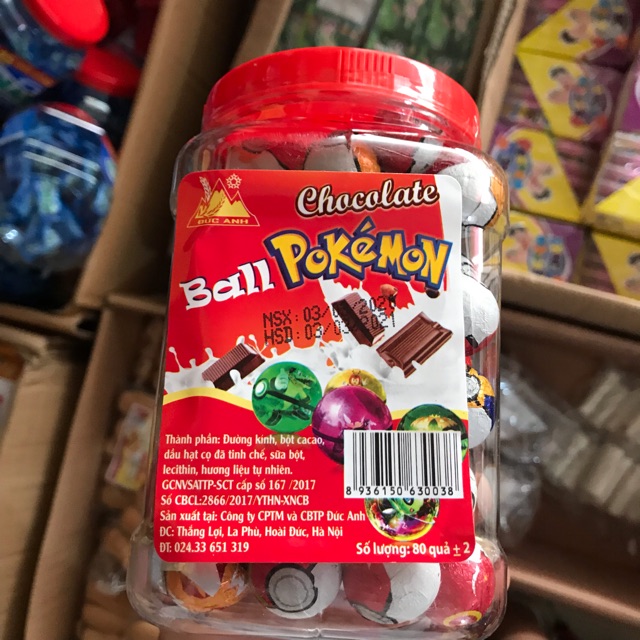 Lọ kẹo socola bi hình quả bóng( lọ 80 quả)