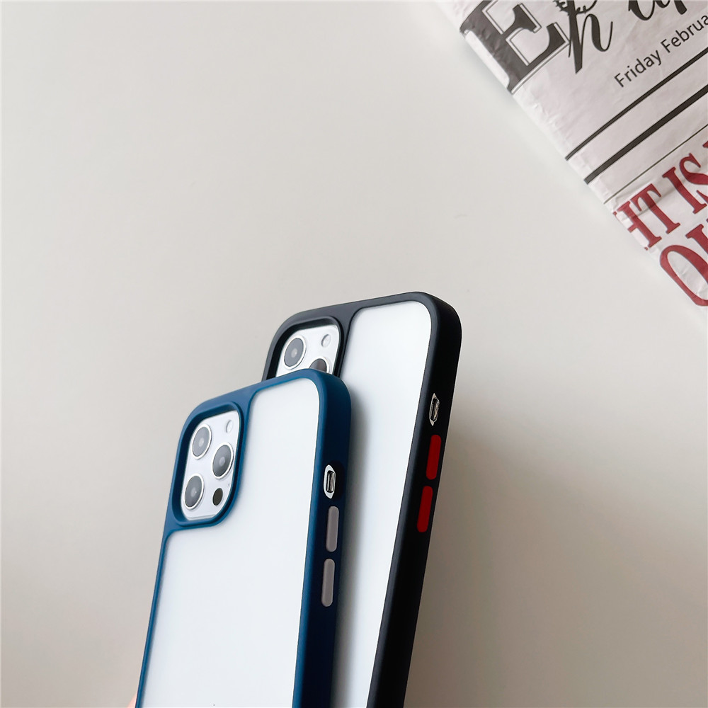 Iphone case 12 Pro 12Promax 12Mini 11 11Pro 11promax Frosted contrast color phone case