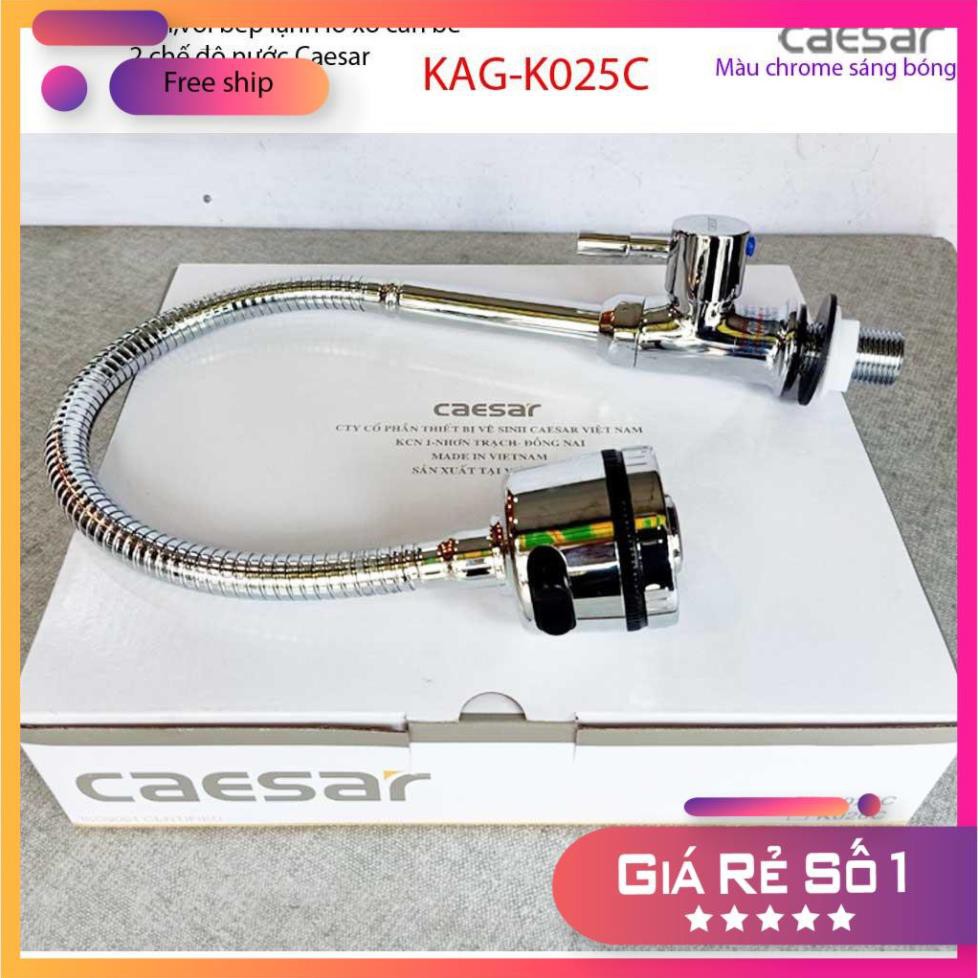 Vòi bếp lạnh Caesar K025C lò xo xoay 360, vòi rửa chén, vòi chậu cần bẻ nước mạnh sử dụng tốt