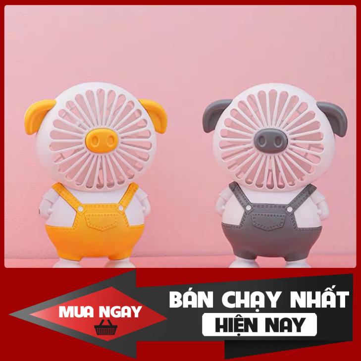 [ RẺ VÔ ĐỊCH] Quạt cầm tay mini hình chú lợn sạc tích điện thông minh