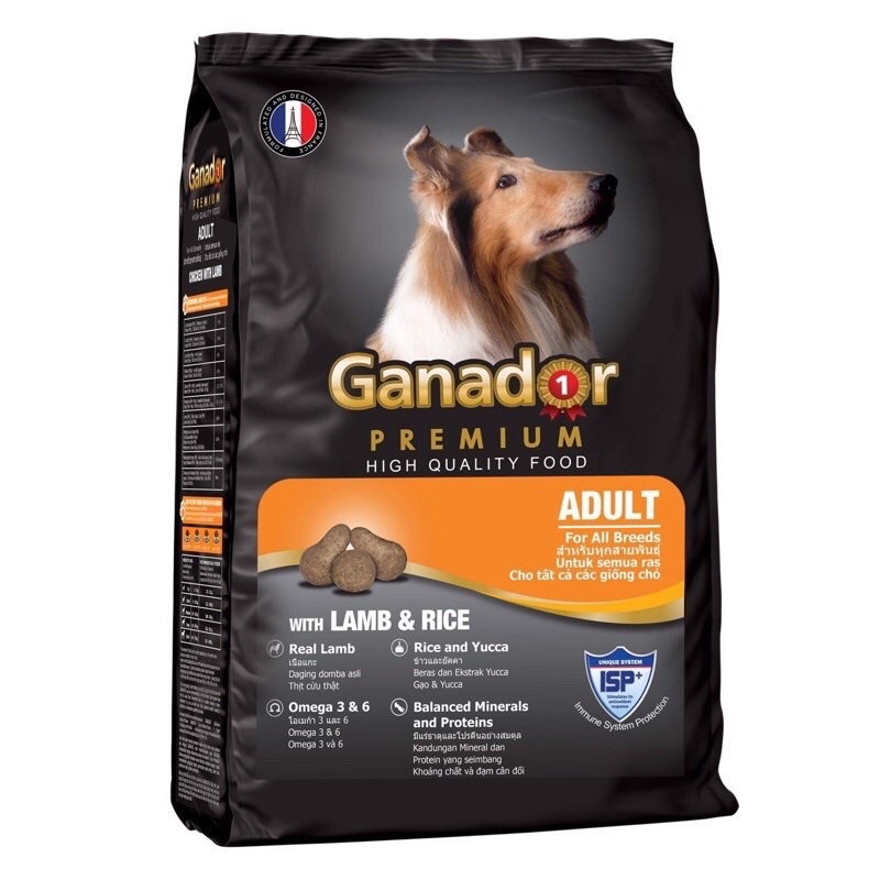 Thức ăn hạt Ganador adult dành cho chó lớn trưởng thành, vị thịt cừu 1.5kg