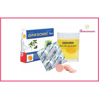 Hoạt huyết Ginkgomin plus Dạng sủi - Tuần hoàn não, tăng trí nhớ Hộp 20 viên