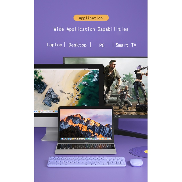 Bộ Bàn Phím Và Chuột Không Dây Mỏng 2.4G Cho Máy Tính Laptop