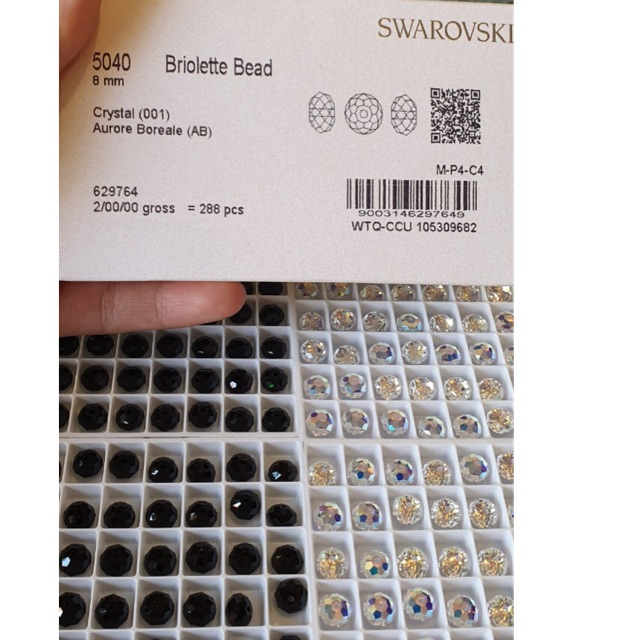Bán Lẻ 1 Hạt Pha Lê Swarovski Bánh Cam 4Ly, 6Ly, 8Ly, 12Ly