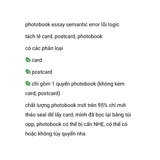 card postcard photobook essay semantic error lỗi logic
