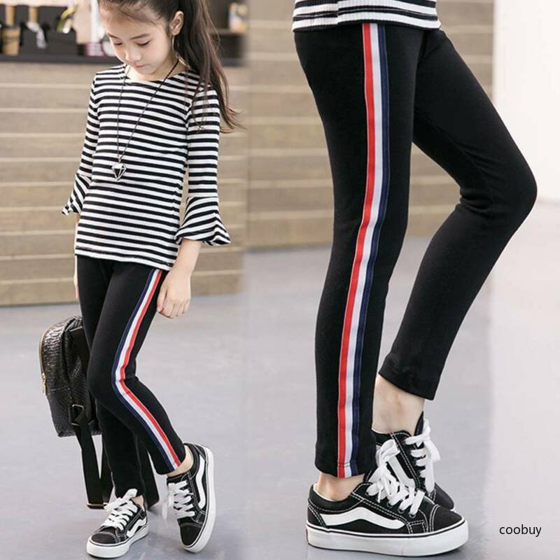 Quần legging thể thao màu trơn năng động thời trang dành cho bé gái