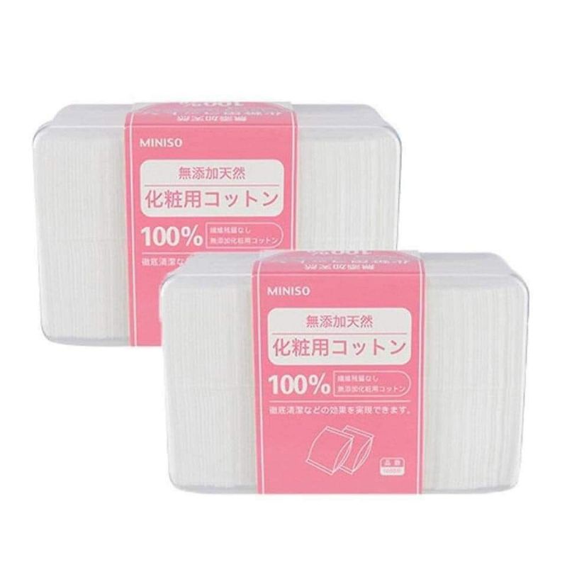 Bông tẩy trang miniso 1000 miếng- loại 1 lớp mỏng
