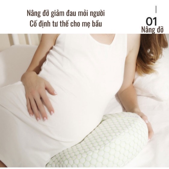 Gối cho bà bầu cao cấp 2 in 1, vừa là gối cánh tiên kết hợp chữ F, dùng được cả cho bé
