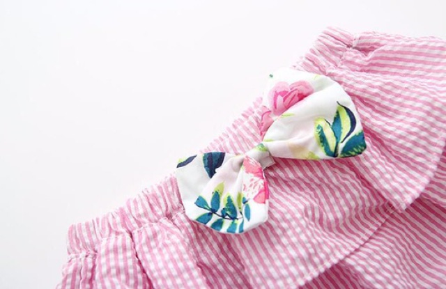 Set áo dây hoa và quần chip bé gái vải kate không nhăn size 6kg đến 11kg