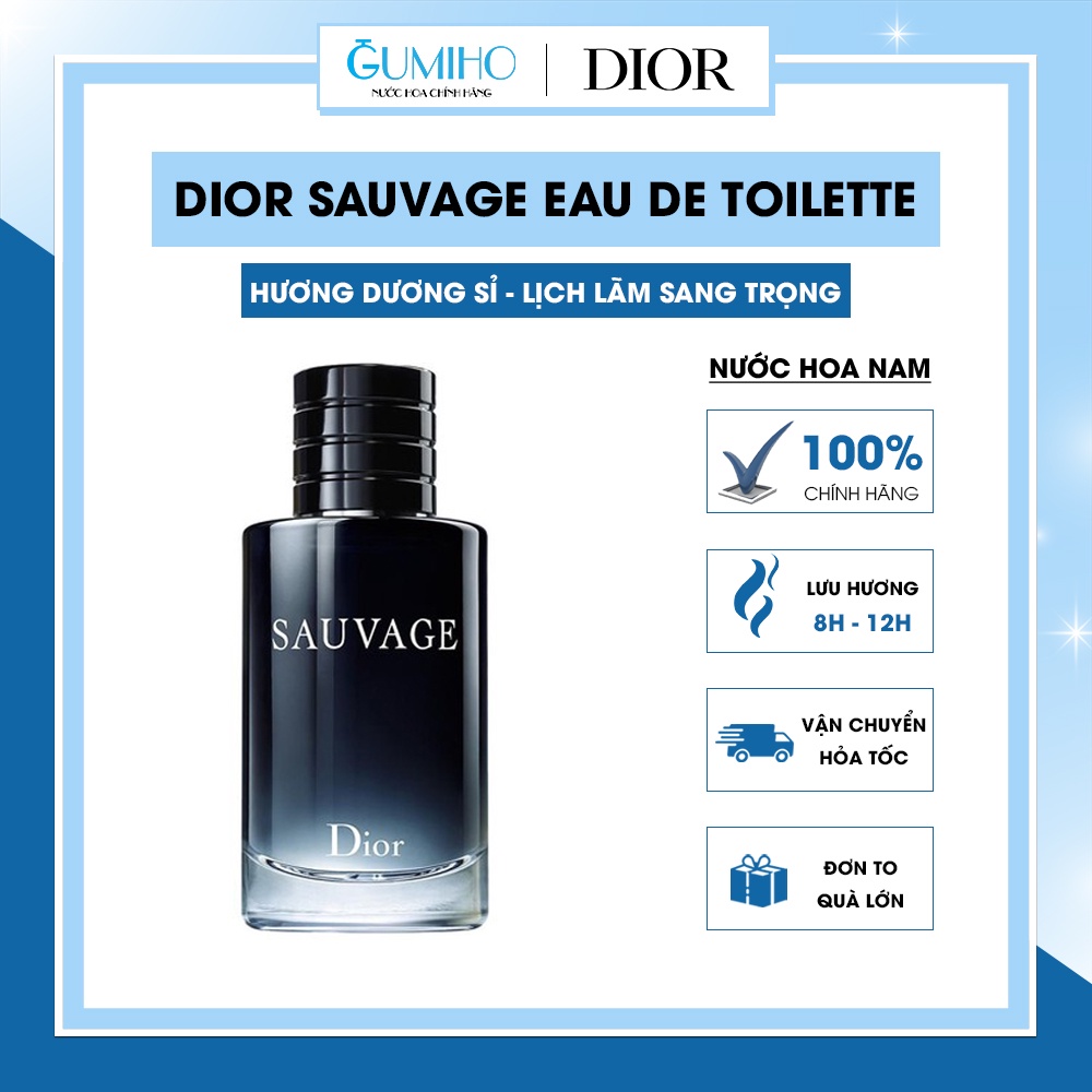 Mẫu Thử Nước hoa Nam Dior Sauvage Eau de Toilette - Phóng khoáng, Nam tính, Cuốn hút - Gumiho Shop .