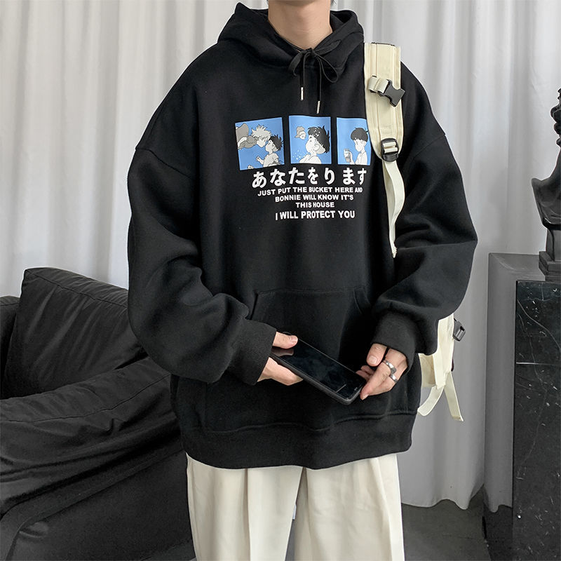 Áo Hoodie Dáng Rộng Có In Hình Phong Cách Thời Trang Hong Kong Dành Cho Nam | BigBuy360 - bigbuy360.vn