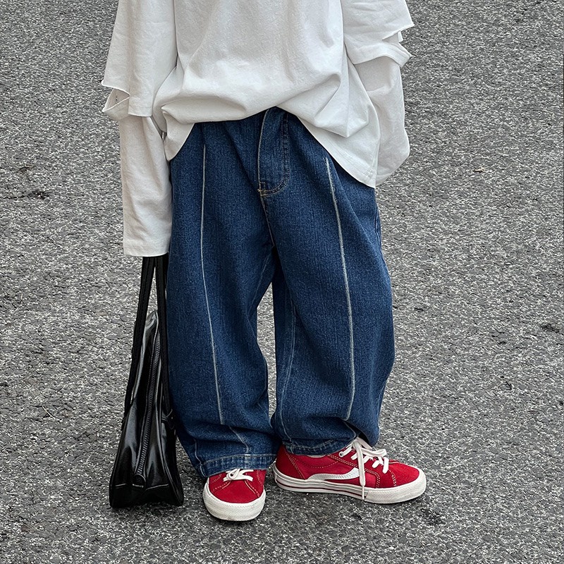 Quần jean dài wax sọc giữa cá tinh cho bé Q847 [HÀNG CAO CẤP]