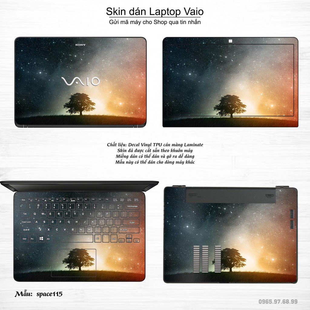 Skin dán Laptop Sony Vaio in hình không gian nhiều mẫu 20 (inbox mã máy cho Shop)