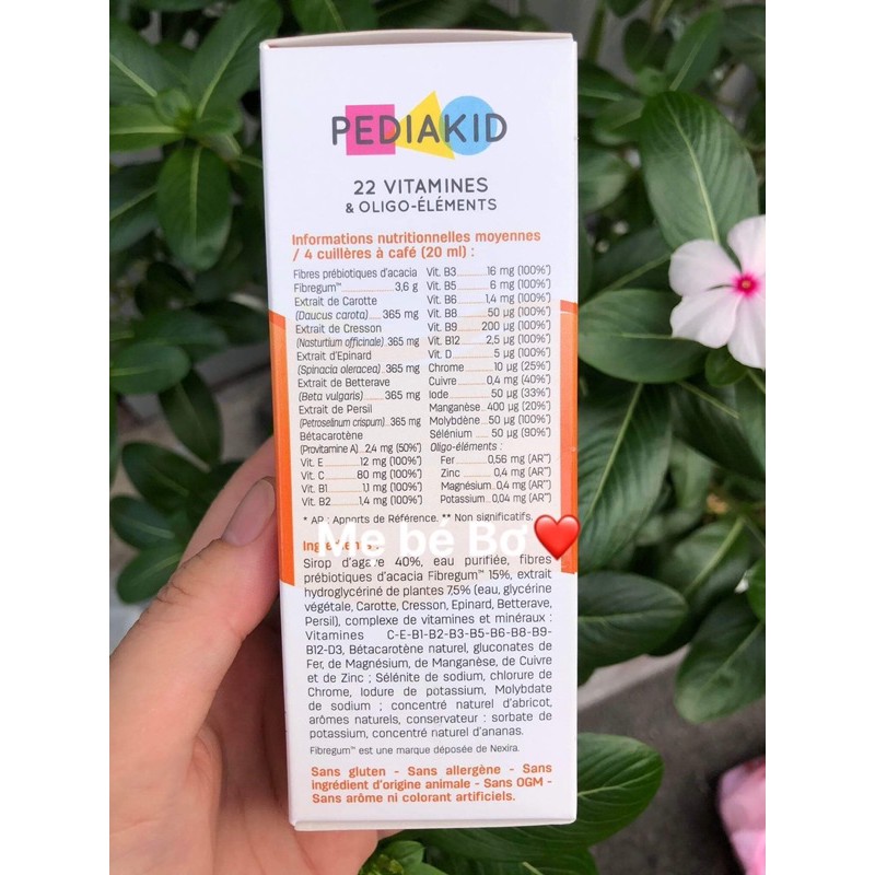 Pediakid 22 Vitamines mẫu mới Pháp 125ml