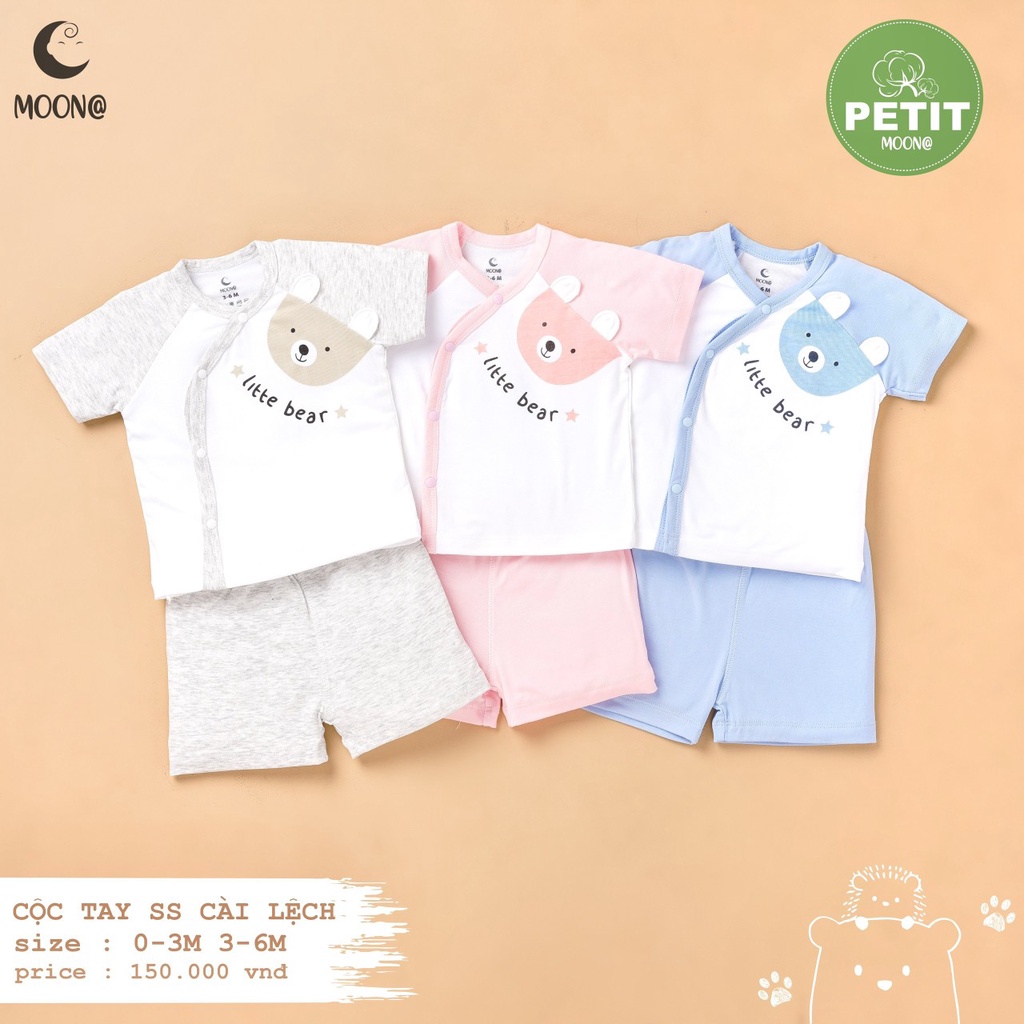 Bồ quần áo sơ sinh Petit cài lệch moona 0-6 Tháng
