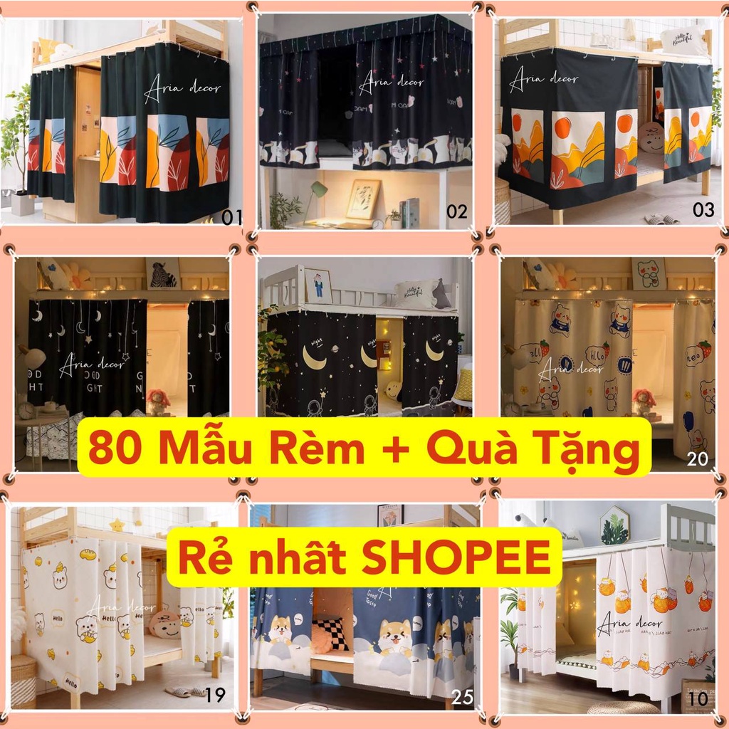 Rèm ký túc xá sinh viên ARIA DECOR, ktx giường tầng 1 lớp , rèm chống muỗi, che ánh sáng tạo không gian riêng