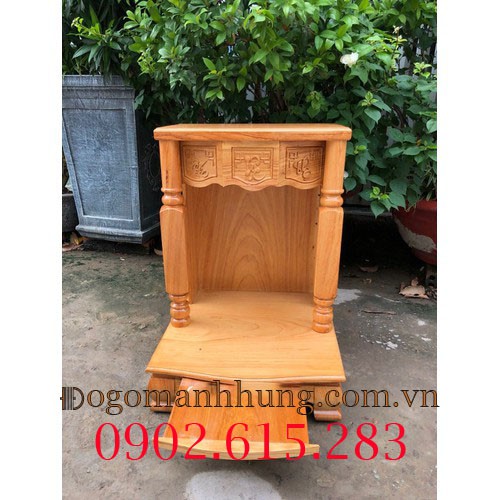 Bàn thờ ông địa thần tài gỗ gõ đỏ kích thước 48 x 68 kiểu đơn giản sang trọng mẫu 17 giá xưởng, chất gỗ đẹp
