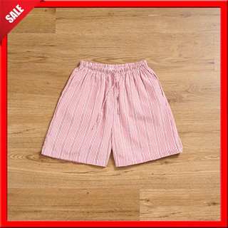 Quần đùi short nữ pijama thiết kế freemee kẻ đỏ chất thô lụa siêu nhẹ và mát