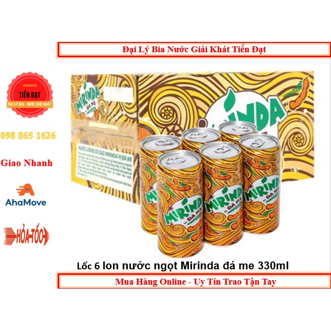 [DATE LUÔN MỚI] Thùng 24 Lon Nước Ngọt Có Gas Mirinda Đá Me - Soft Drink Lon 330ml