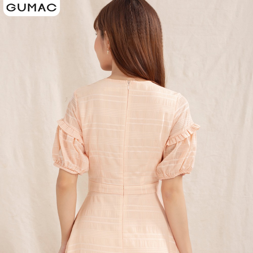 Đầm cổ V xếp bèo GUMAC DA1001 | BigBuy360 - bigbuy360.vn