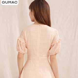 Đầm cổ V xếp bèo GUMAC DA1001