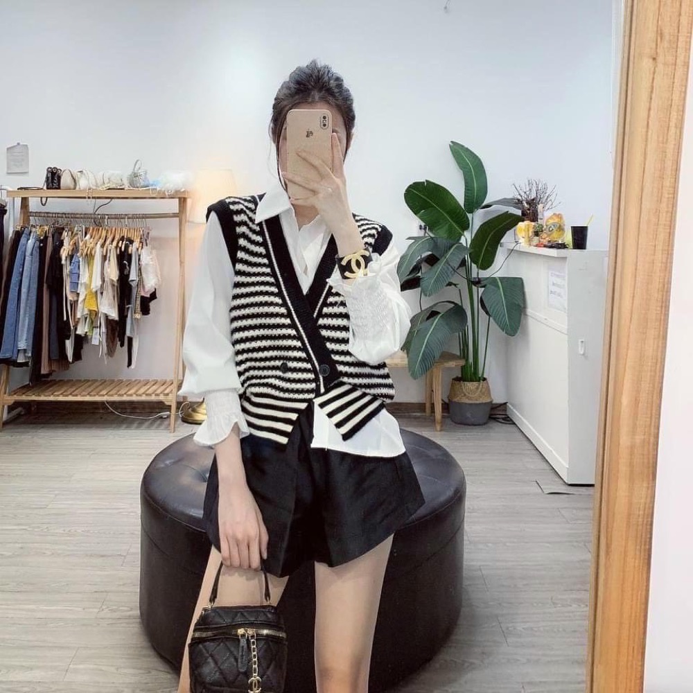 Áo Sơ Mi Nữ Trắng RENEE Tay Chun Cổ Đức Chống Nhăn - SM01