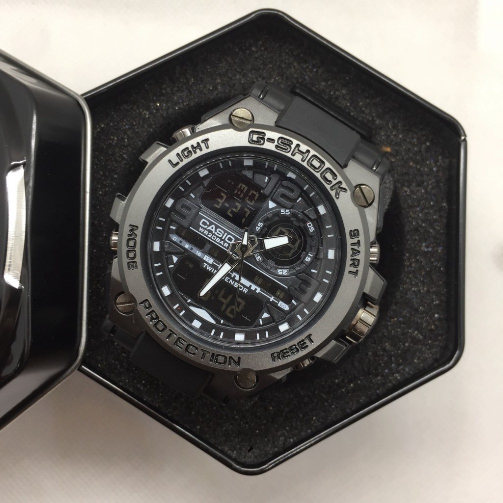 Đồng hồ nam G-shock GTS 8600 Original –Chống nước 20Bar Viền Thép không gỉ, Hiển thị số, hai máy chạy độc lập cá tính