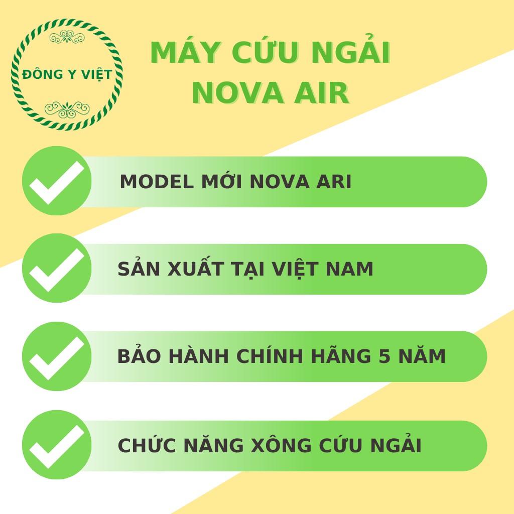 Máy Cứu Ngải Nova AIR (Hàng Chính Hãng) Máy Xông Ngải Cứu Chữa Xương Khớp, Đau Lưng, Đau Vai Gáy, Di Chứng Tai Biến