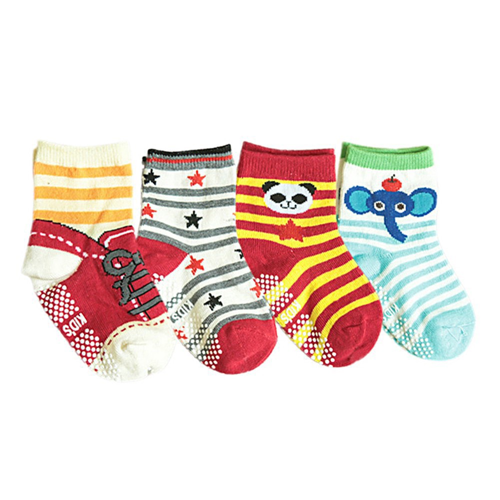 Bộ 12 Đôi Vớ Cotton Chống Trượt Cho Bé