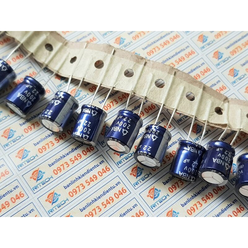 [ Combo 20 chiếc] Tụ hóa 22uF 200V kích thước 10x13mm hàng chính hãng