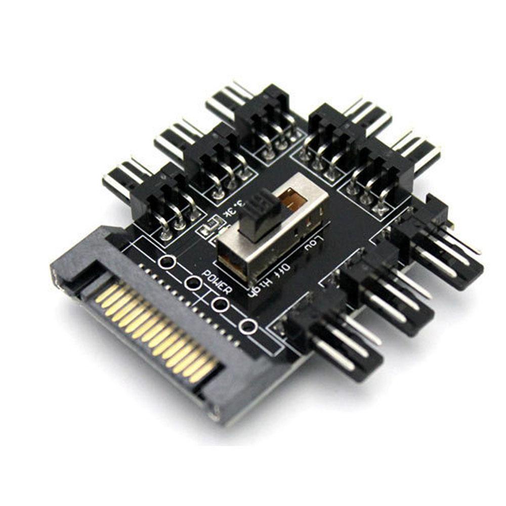 Dây Cáp Chia Cổng Quạt Tản Nhiệt Máy Tính 3Pin 12V 4PIN 1 Sang 8
