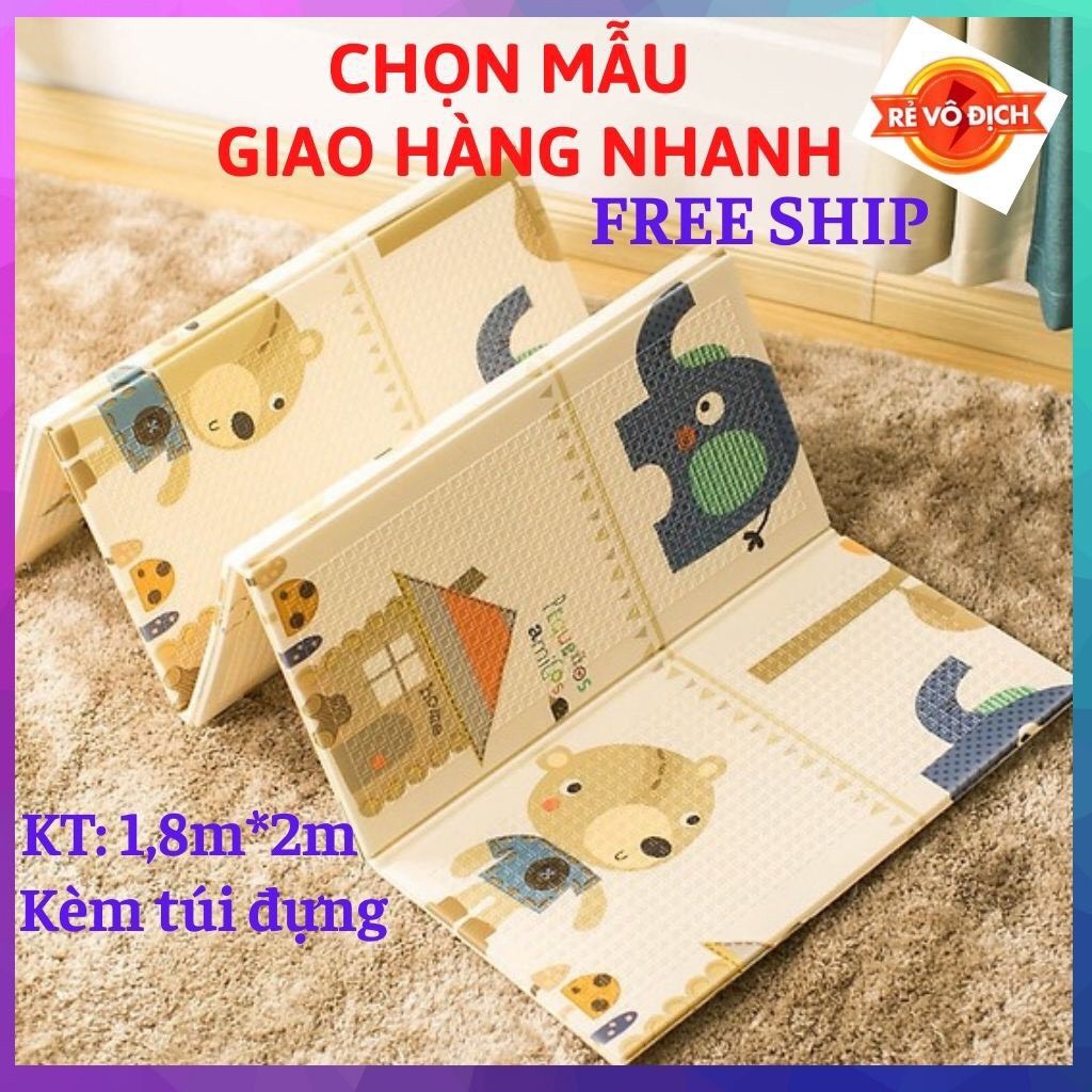 [HÀNG CHUẨN] Chiếu Xốp Trải Sàn, Thảm xốp Xpe cho bé 2 mặt khổ 2m*1,8m