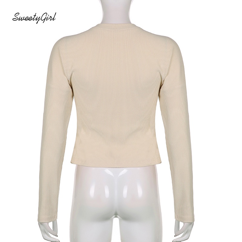 Áo Cardigan Dệt Kim Tay Dài Cổ Chữ V Cài Nút Màu Trơn Thời Trang Cho Nữ