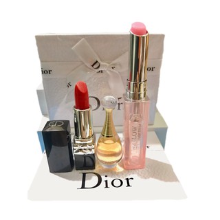Sét Son Dưỡng Và Son Kem Kèm Nước Hoa Dior mini 5mill